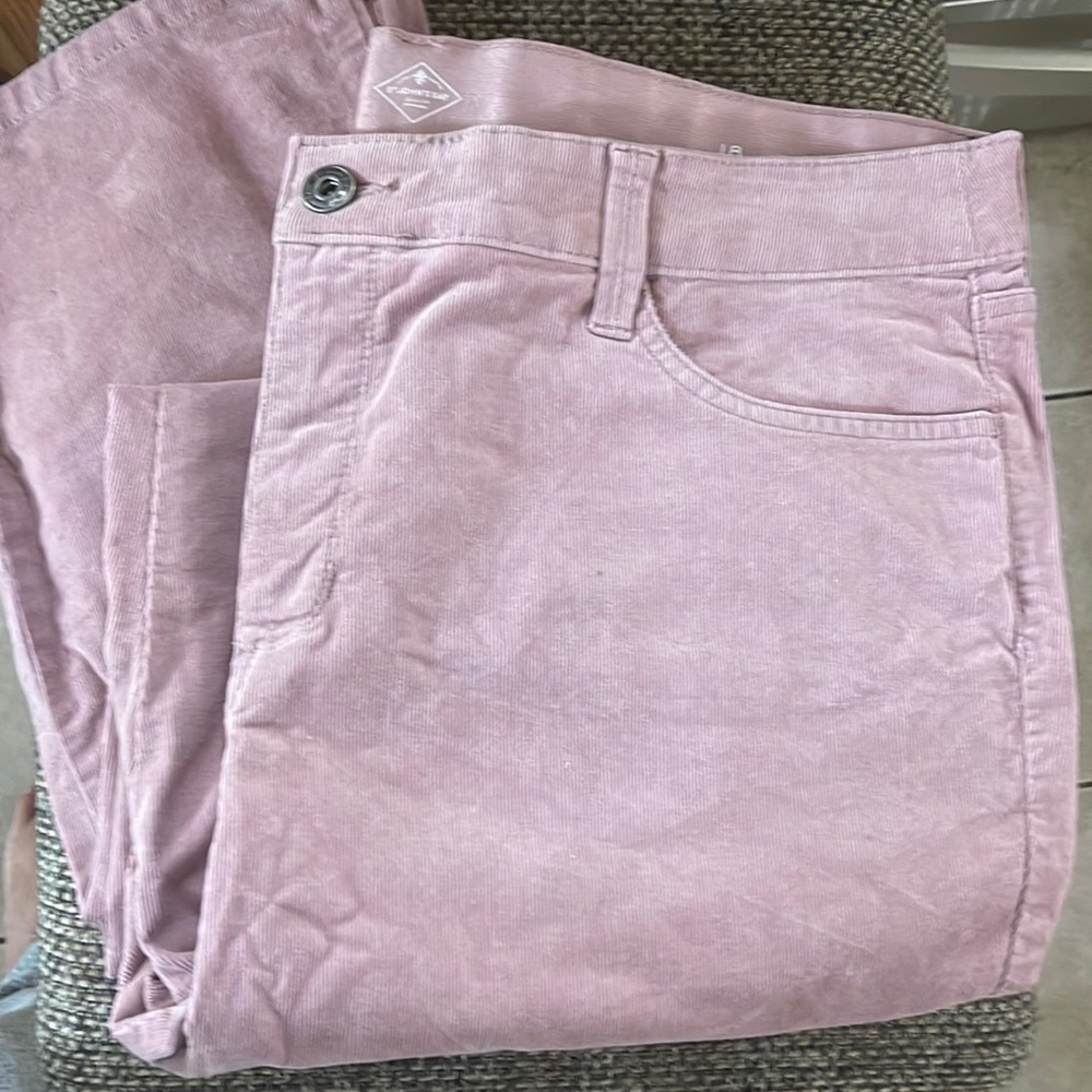 Corduroy like pants.
